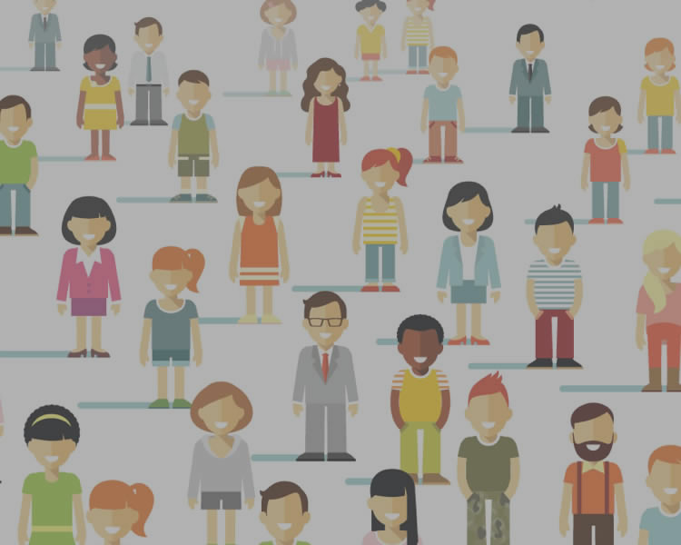 Illustration with multicultural people representing diversity